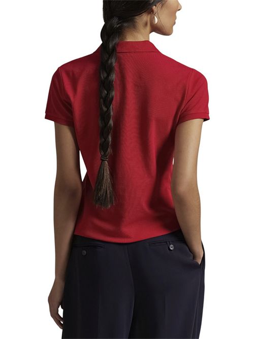 polo donna con abbottonatura lunga rosso Ralph Lauren | 211B18200008